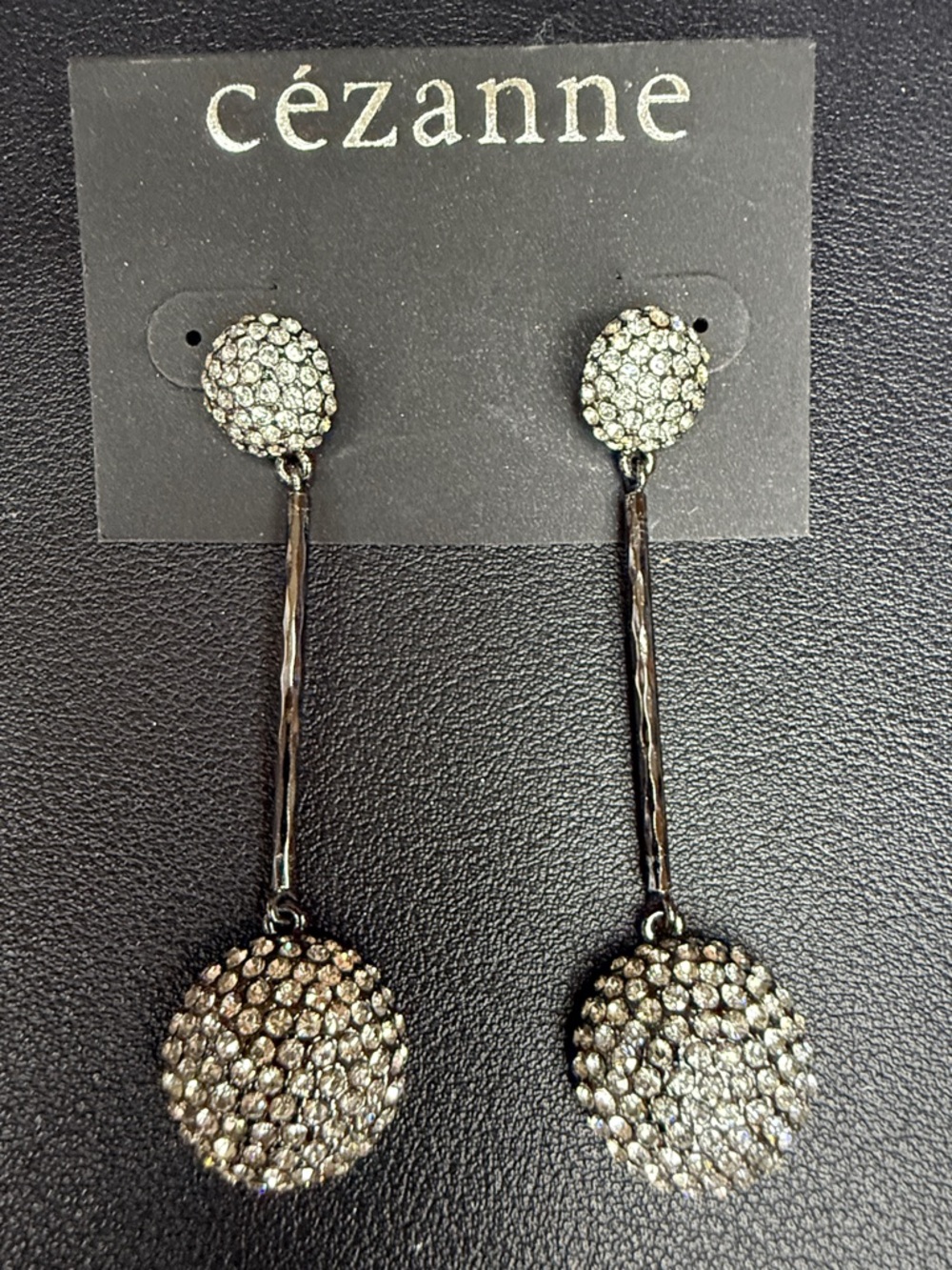 cézanne Silver Crystal Long Drop Earrings